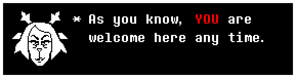 A character with red text.